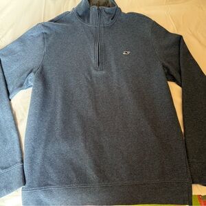 Vineyard Vines Men's Heather Navy Quarter-Zip Pullover